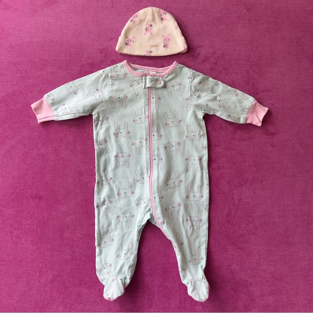 Gerber Bunny Footed Sleeper Pajama + Hat